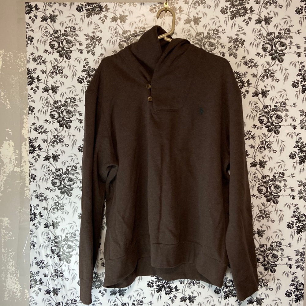 Polo Ralph Lauren Pullover Sweater with Thick 2 Button Collar Brown Size XXL